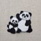 Panda Bear and Cub, Family, Animals, Embroidered, Iron on Patch